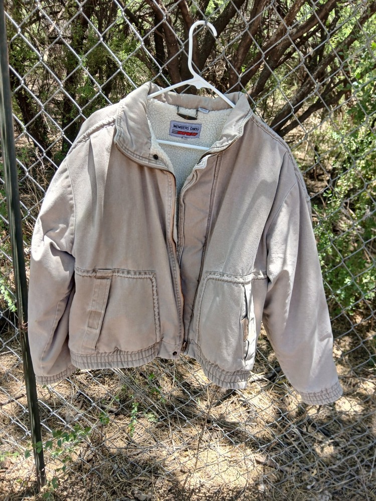 Members Only Beige Heavyweight Jacket for Men Size Large-image