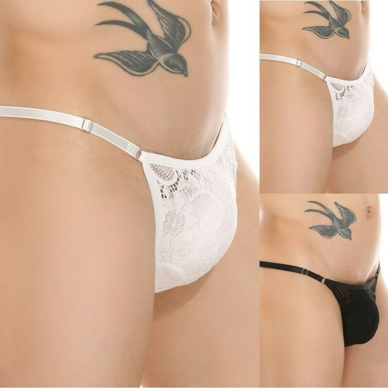 UK Mens Sexy-Underwear Low-Rise Briefs Thong Stretchy Bikini G-String Underpants
