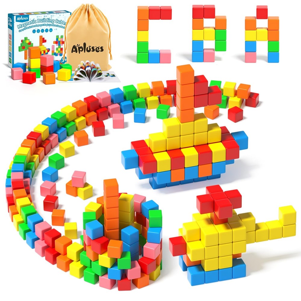 42PCS Magnetic Blocks, Gifts for 3 4 5 6 Year Old, Magnet Building Blocks for...