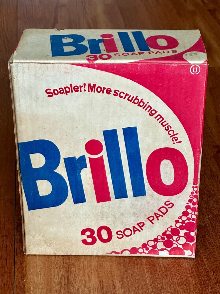 50s 60s Box of 30 Brillo Pads Steel Wool 89¢ Warhol Inspired Design ONLY 20 PADS