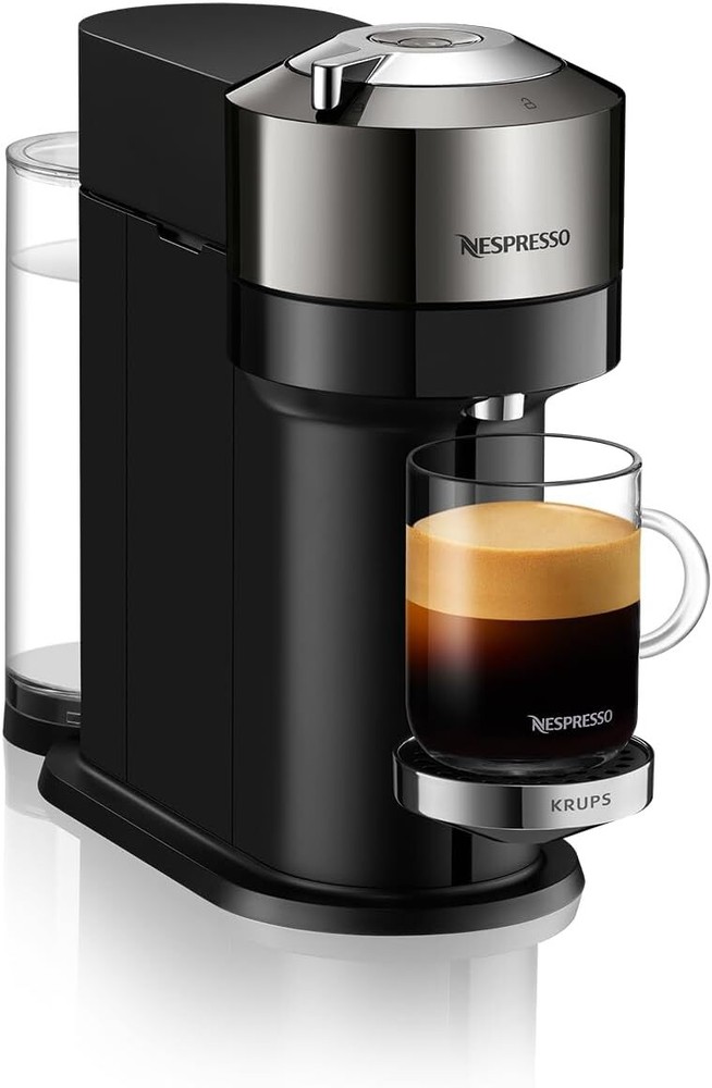 Nespresso Vertuo Next Deluxe Coffee Espresso Machine by DeLonghi in Chrome