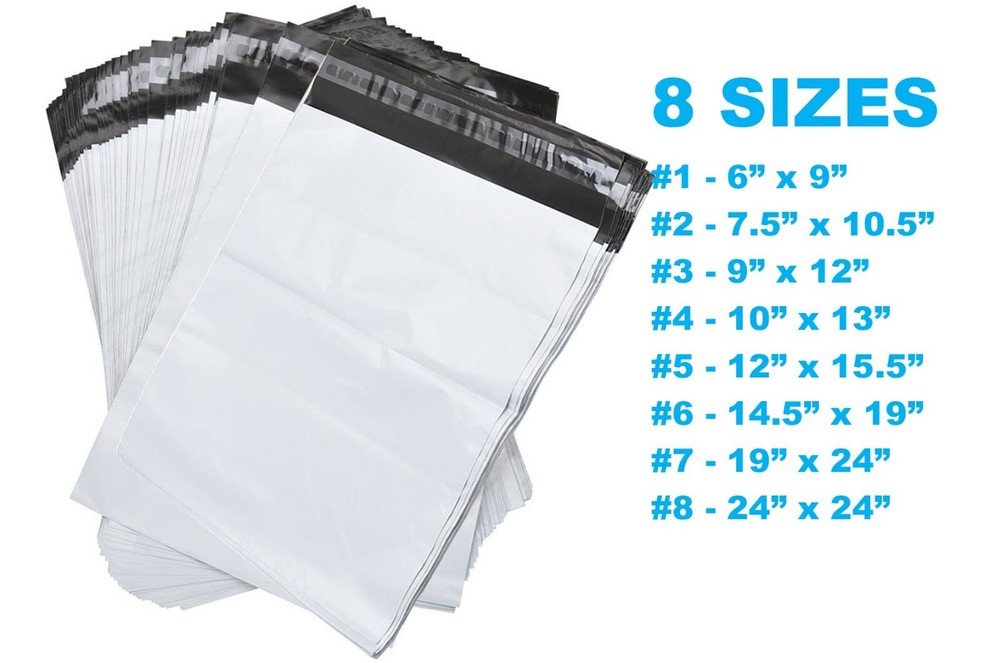 Poly Mailers Shipping Envelopes Self Sealing Plastic Mailing Bags Choose Size