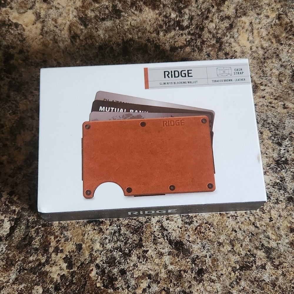 Ridge Wallet 2.0 - Tobacco Brown Leather - Cash Strap - SEALED