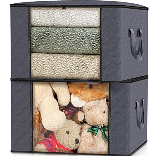 2-Pack Stackable Clothes Storage Bins with Handles