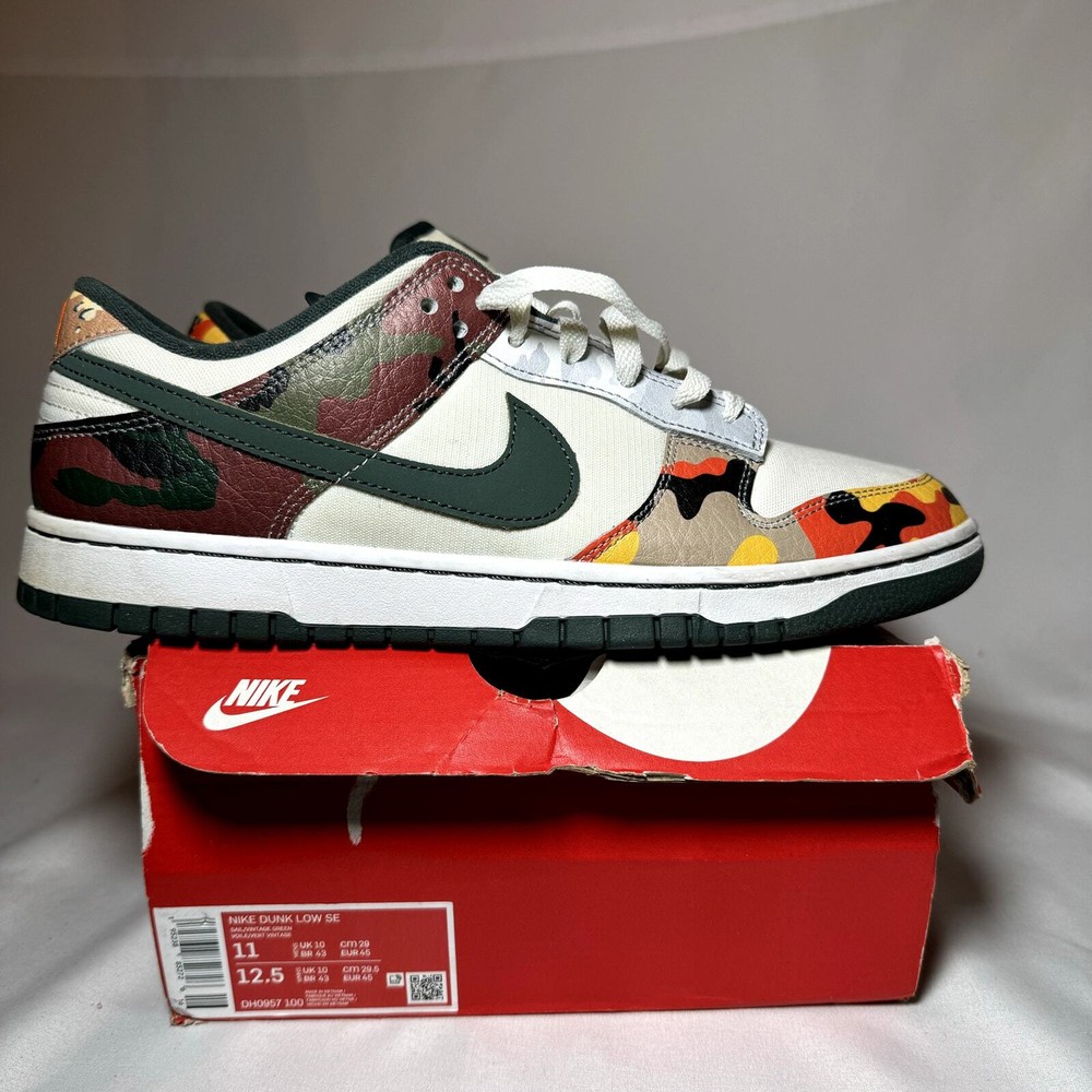 Size 11 - Nike Dunk Low SE Sail Multi-Camo Men's Shoes - Ships Now