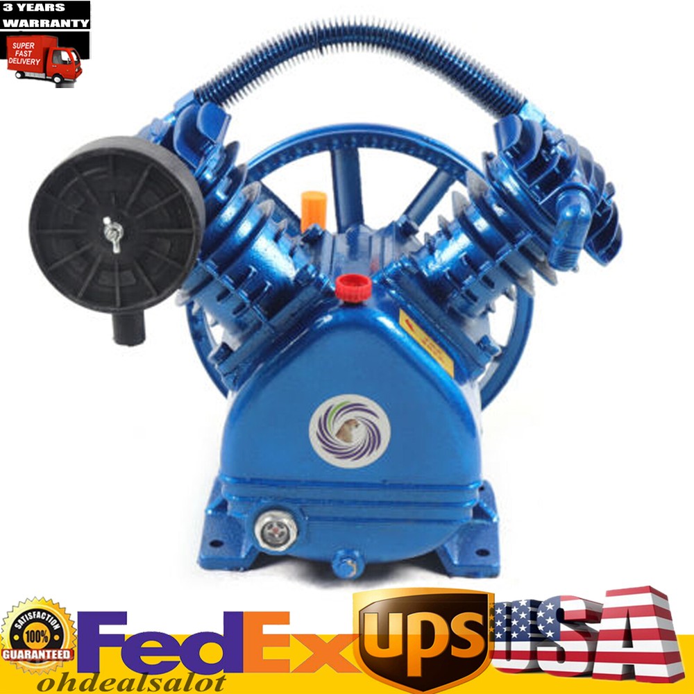 2-Stage V-Twin Air Compressor Pump Motor Head 175 PSI