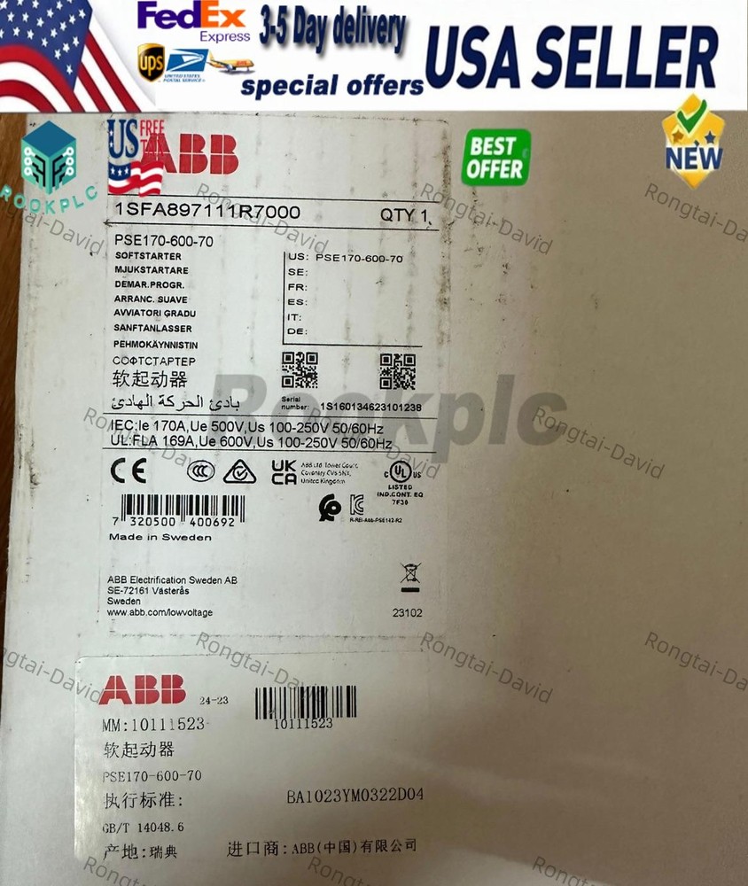 1PCS ABB PSE170-600-70 soft starter Brand New Fast Shipping