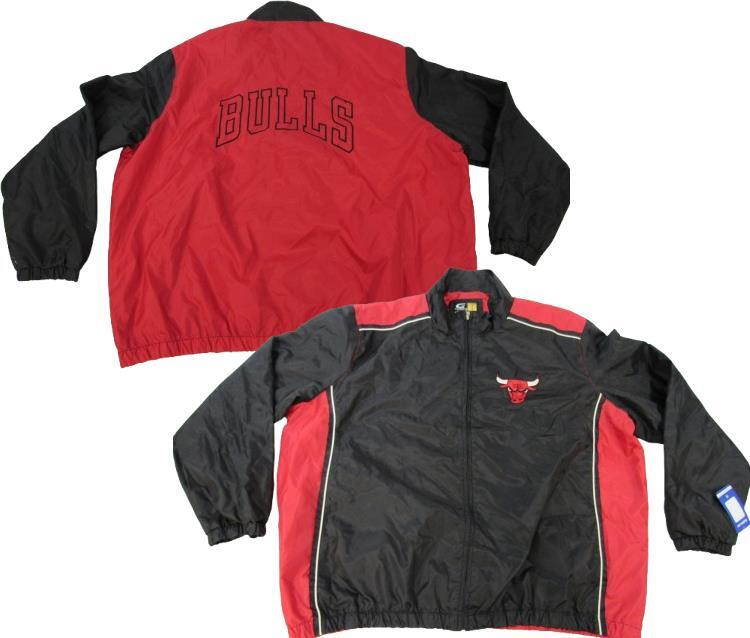 New Chicago Bulls Mens Sizes 3XL-4XL Black/Red Windbreaker Full Zip Jacket