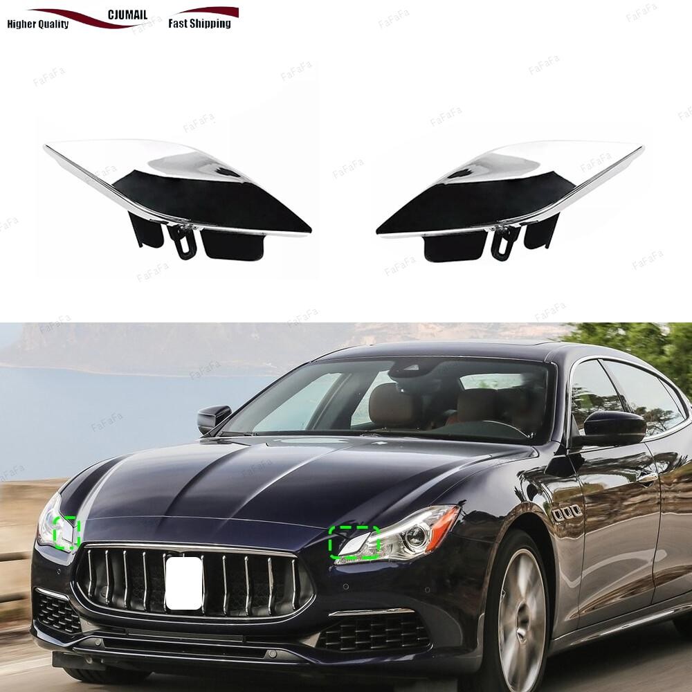 Fit For Maserati Quattroporte 2014-2017 Headlight Washer Jet Nozzle Cover Pair