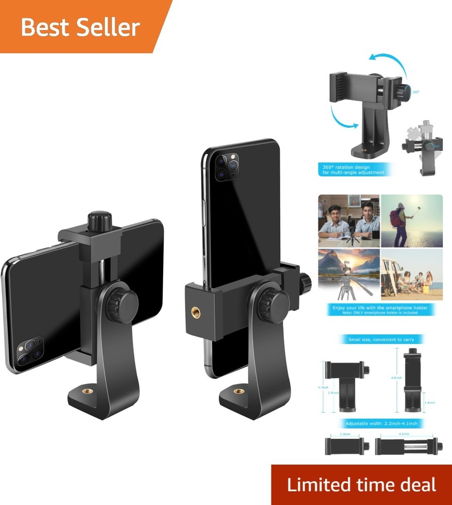 Adjustable Smartphone Tripod Mount Adapter for iPhone & Android Models