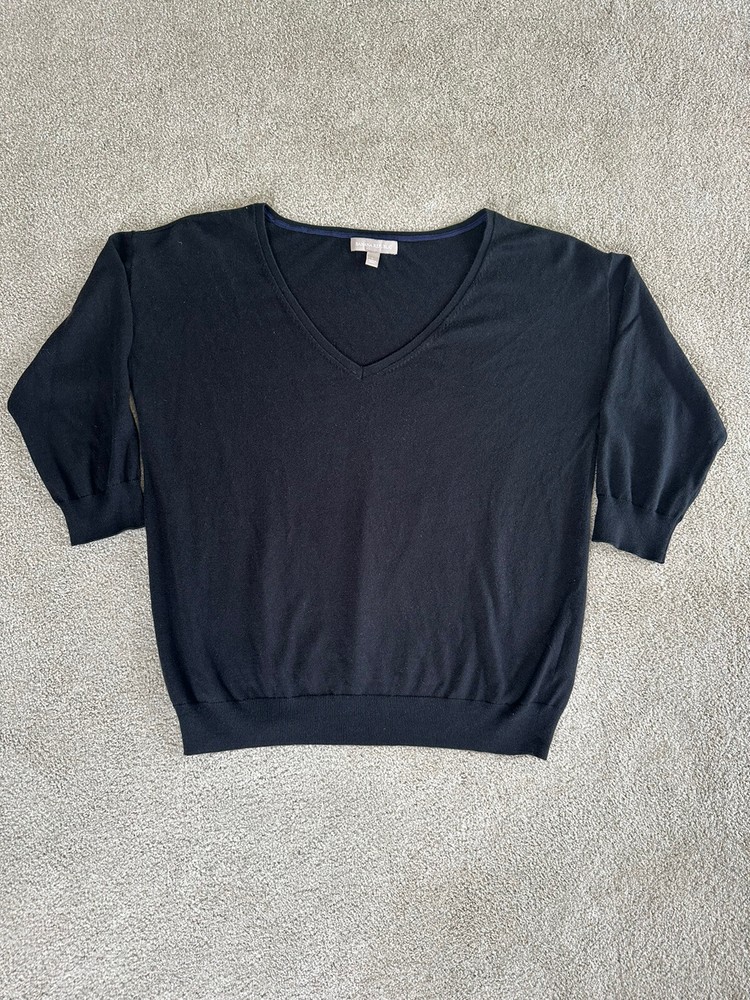 Banana Republic Black Silk Blend V-Neck Sweater Size Large 6-108 for Men