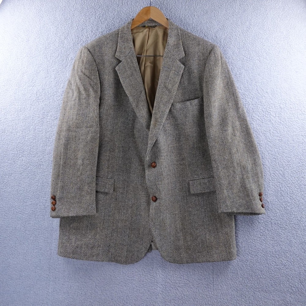Harris Tweed Men's Wool Blazer Herringbone Classic Fit Sport Coat 46R