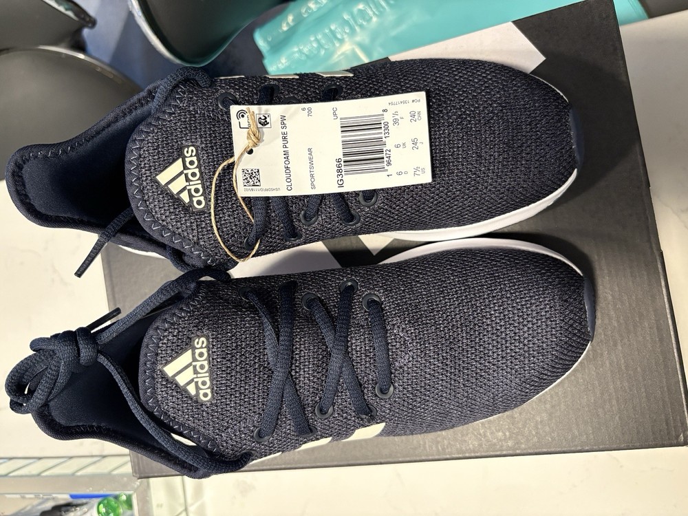 adidas Cloudfoam Pure in Cloud White - Size 7.5 - Ultra-Comfy Sneakers