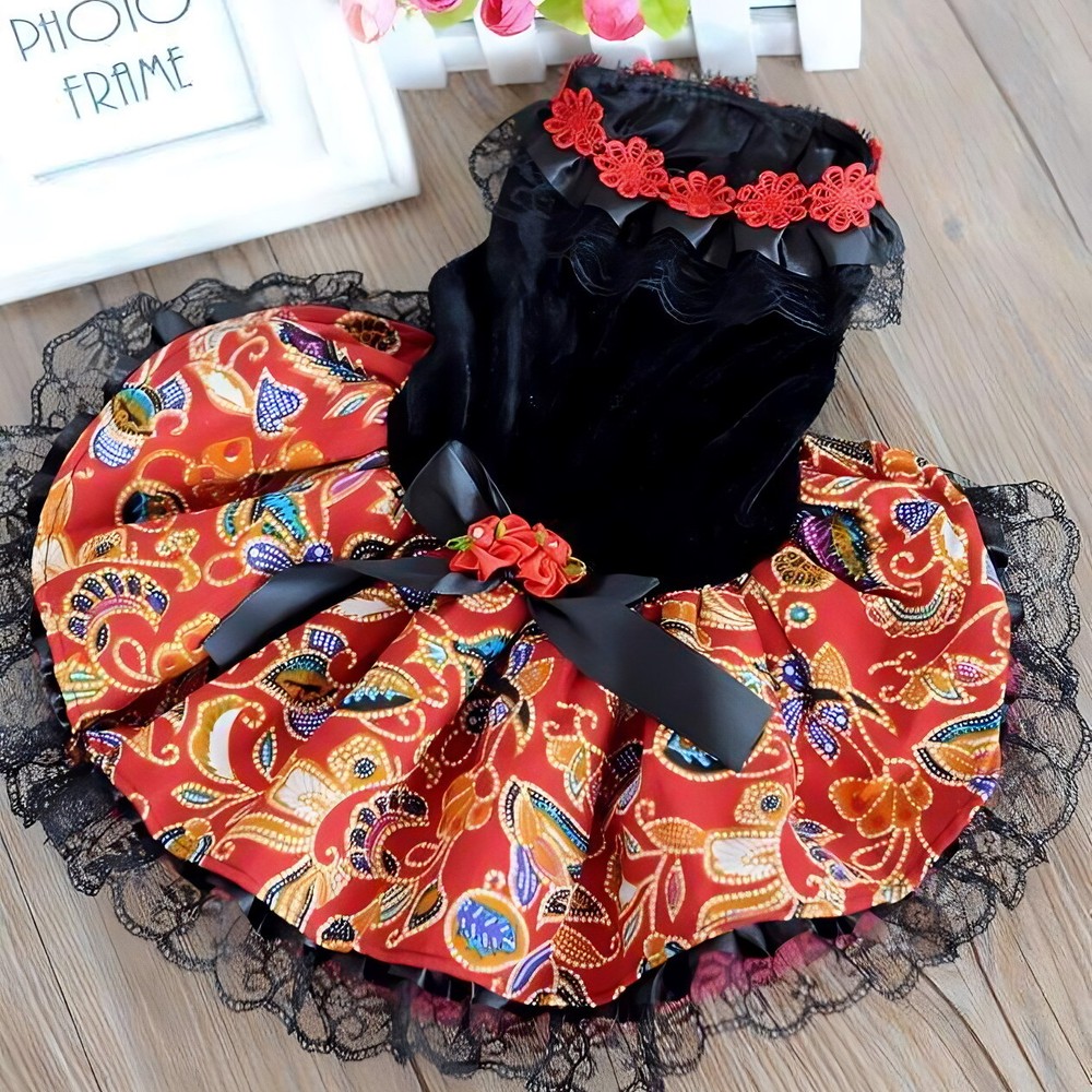 Pet Dog Dress Floral Brocade Luxury Princess Dress Party Costume Clearance Sale-image