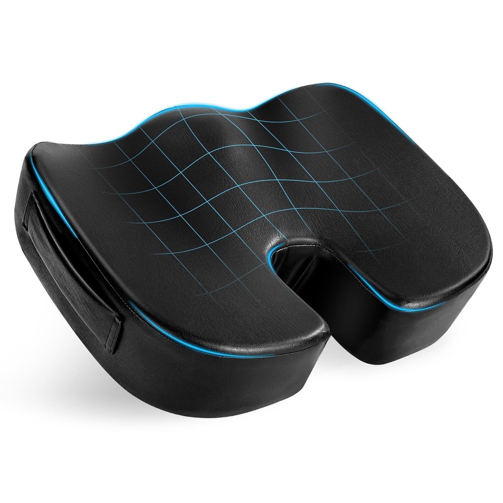 Luxury Seat Cushion, 3 Inch Thick Memory Foam for Pressure Relief, Sciatica, ...