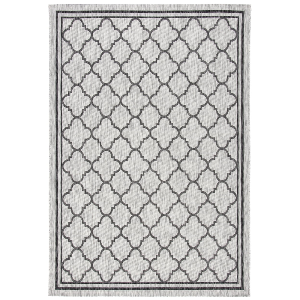 SAFAVIEH Courtyard Claudia Geometric Indoor/Outdoor Area Rug, Light Grey/Black,