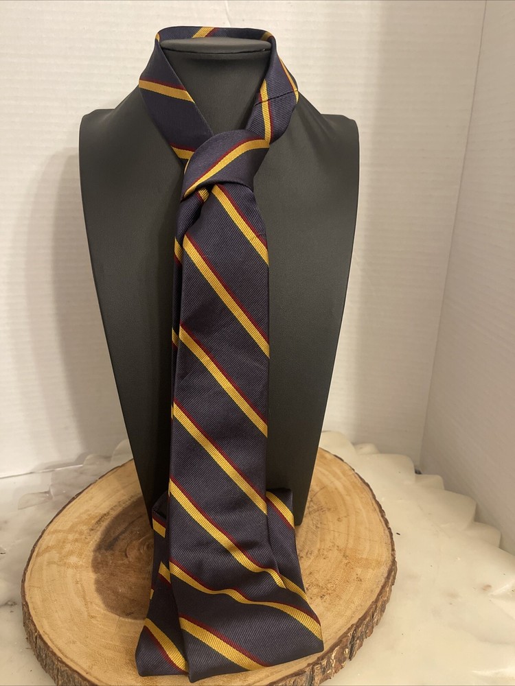 Saks Fifth Avenue Men's Red Striped Silk Tie 3 Inch Width 60 Inch Length  