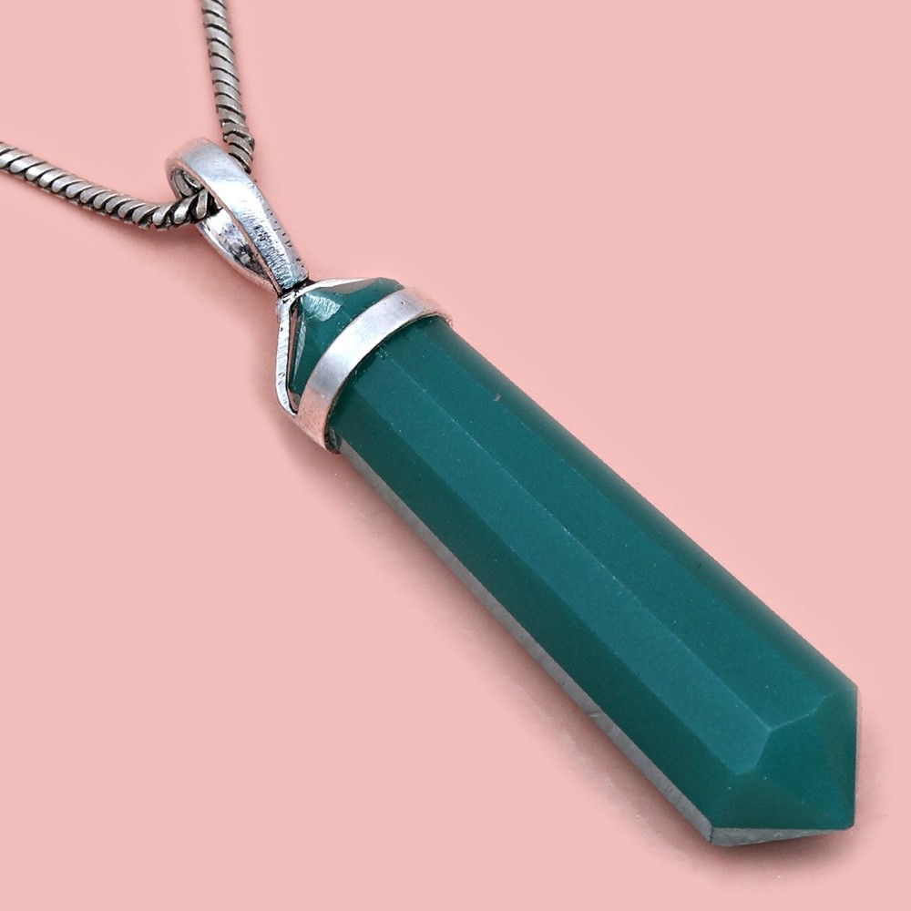 Green Onyx Gemstone Handmade Silver Pendant for Women & Men