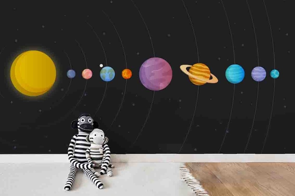 3D Space Solar System Planet Wall Murals Wallpaper Murals Wall Sticker