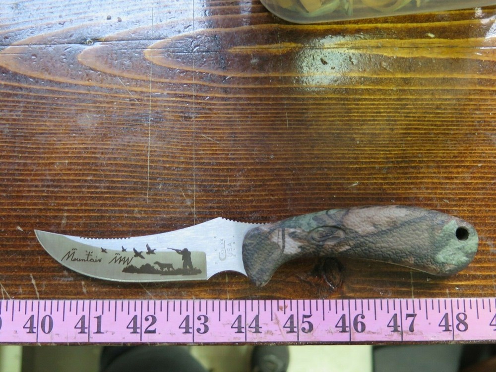 ケース XX USA ヴィンテージ 「マウンテンマン」迷彩ハンドルボウイナイフ 8 & シース