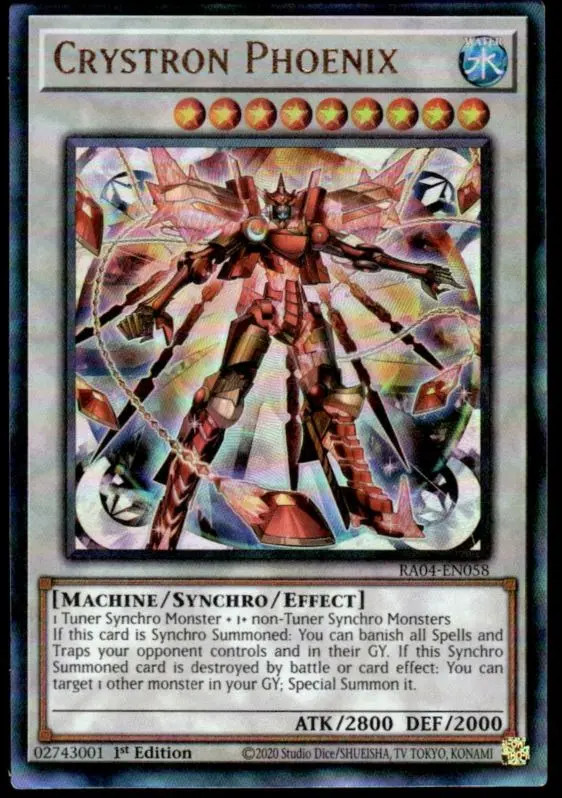 Crystron Phoenix PUR 1st Edition NM English YuGiOh Quarter Century Stampede