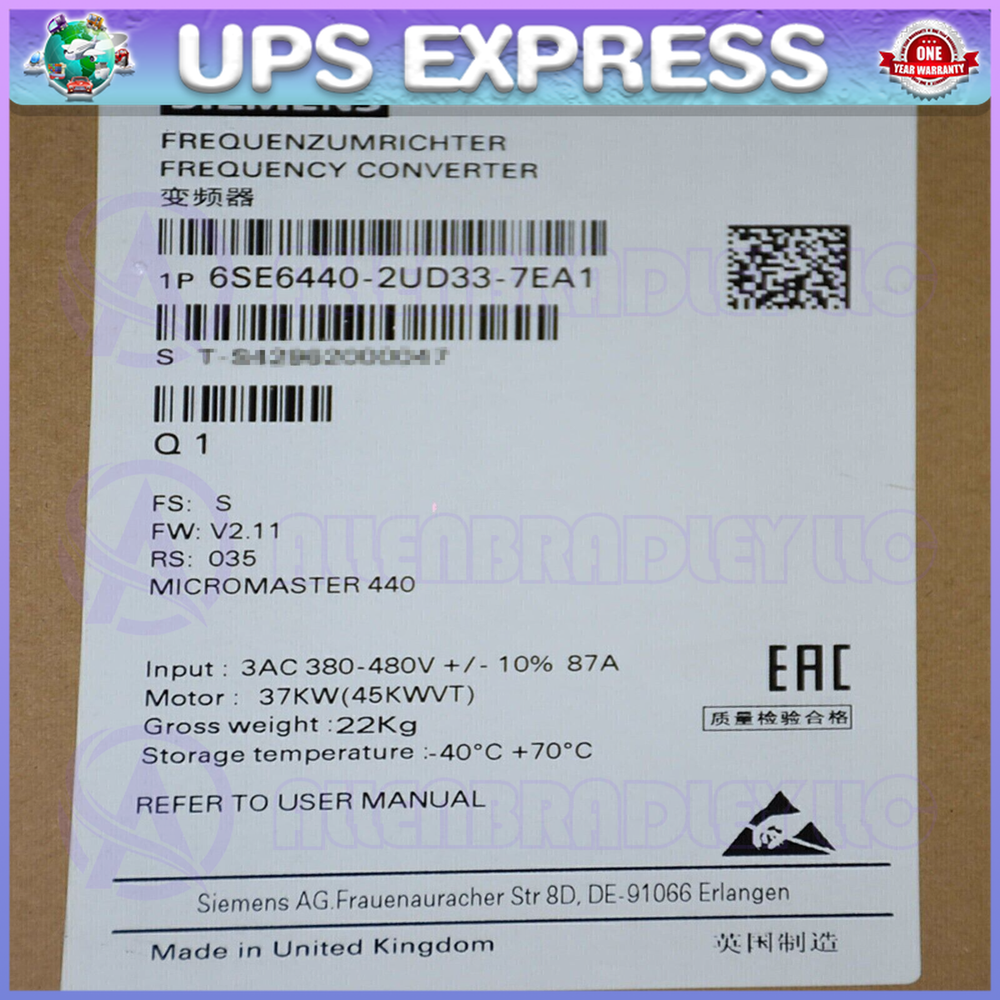6SE6440-2UD33-7EA1 Siemens Inverter PLC Module  6SE6440-2UD33-7EA1 GQZ1