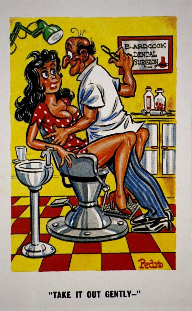 Postcard Seaside Comic Art Saucy Risqué Dentist Orthodontist Pedro Constance 226