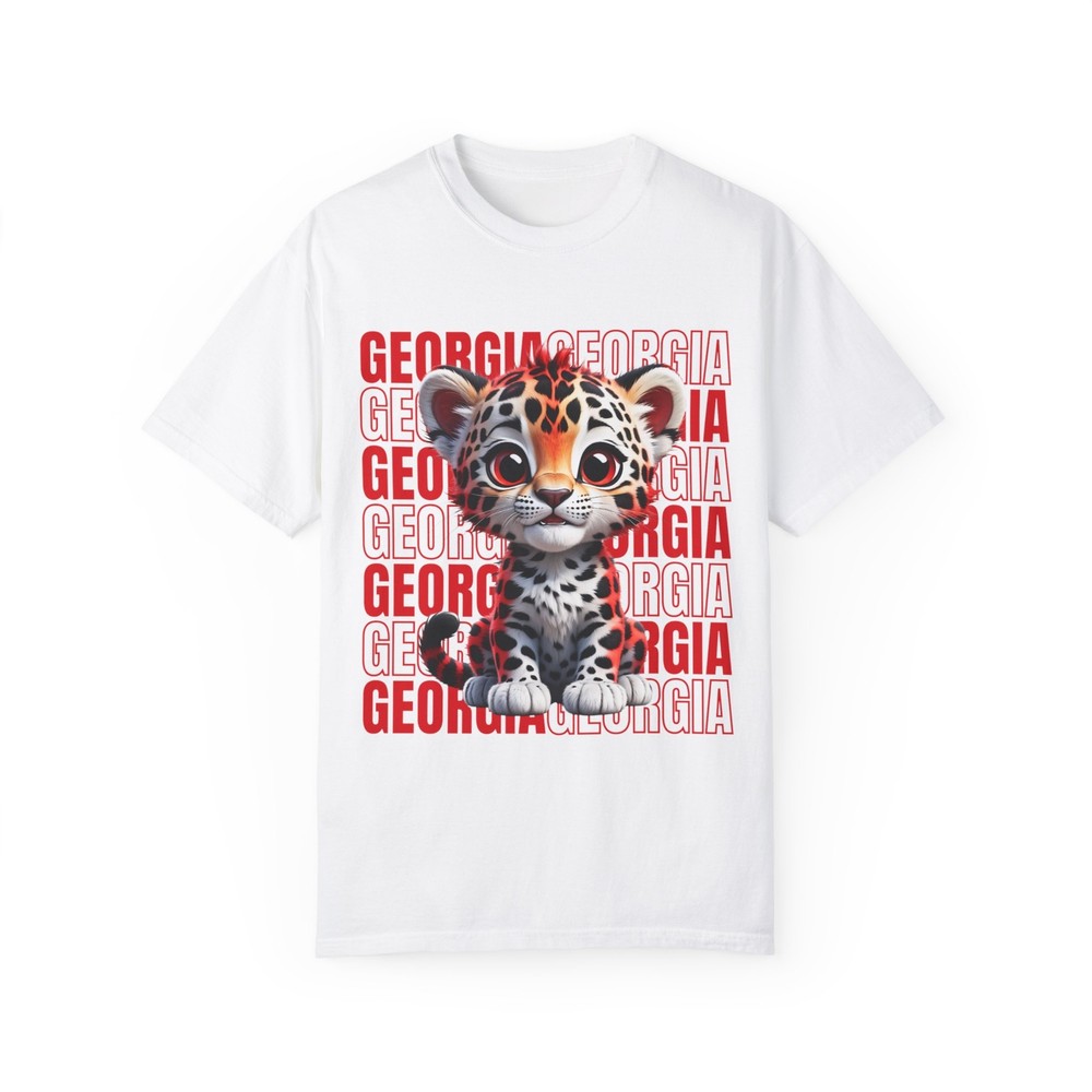 White Football T-shirt - Georgia Leopard - UEFA Euro 2024 Round of 16