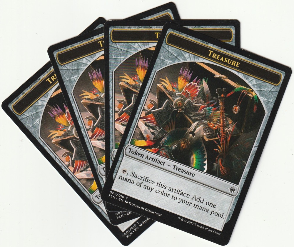 4 MTG Magic Gathering XLN Treasure Token Playset EN 2017 Artifact