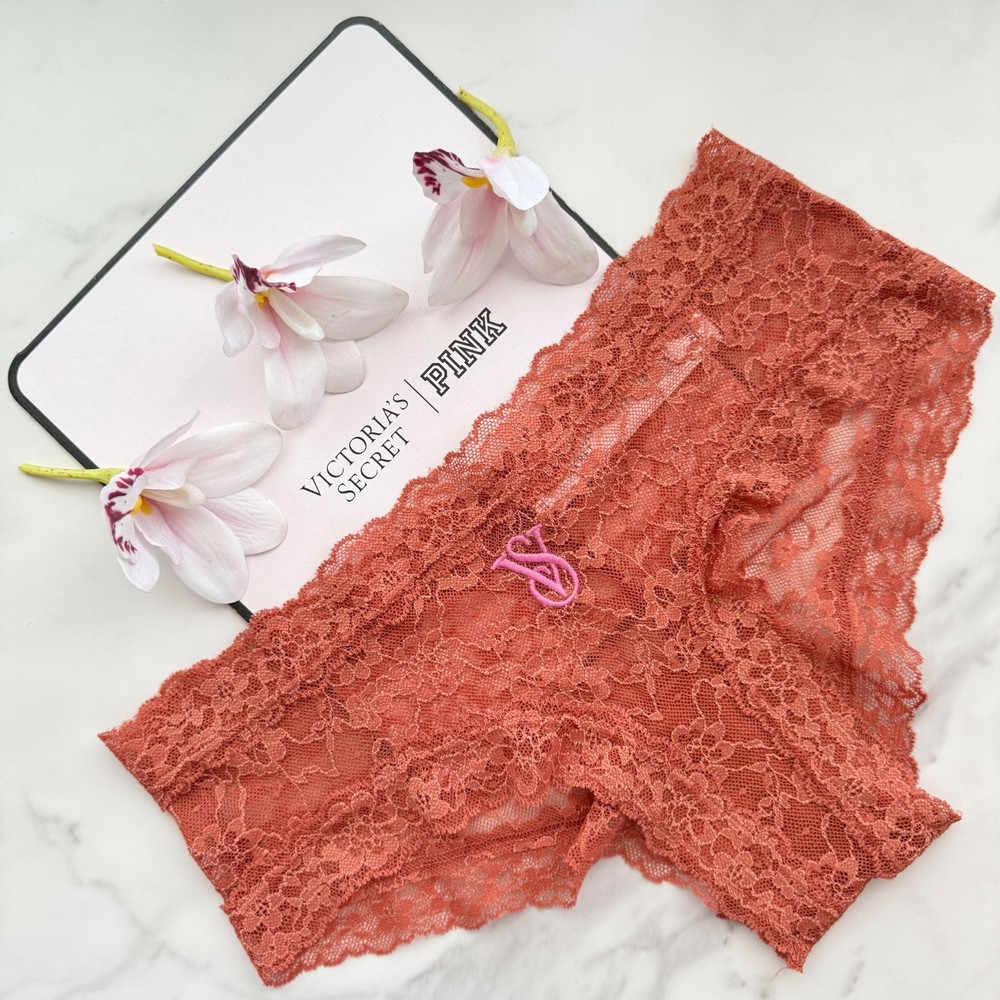 Victoria's Secret Lacie Posey Lace Cheeky Panty in Gingerbread Size S/M