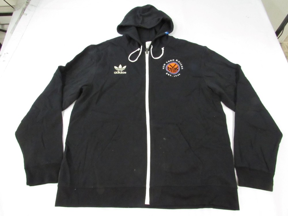 New-Minor-Flaw New York Knicks Men Size 2XL 2XLarge Black Full Zip Jacket Hoodie