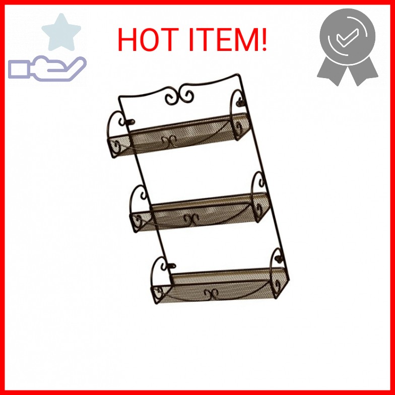 3-Tier Bronze Wall Mounted Spice Rack by Deco Brothers