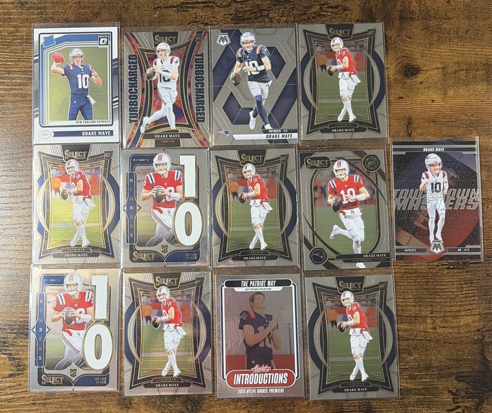 2024 Panini Select New England RC Drake Maye 13-Card Lot NFL