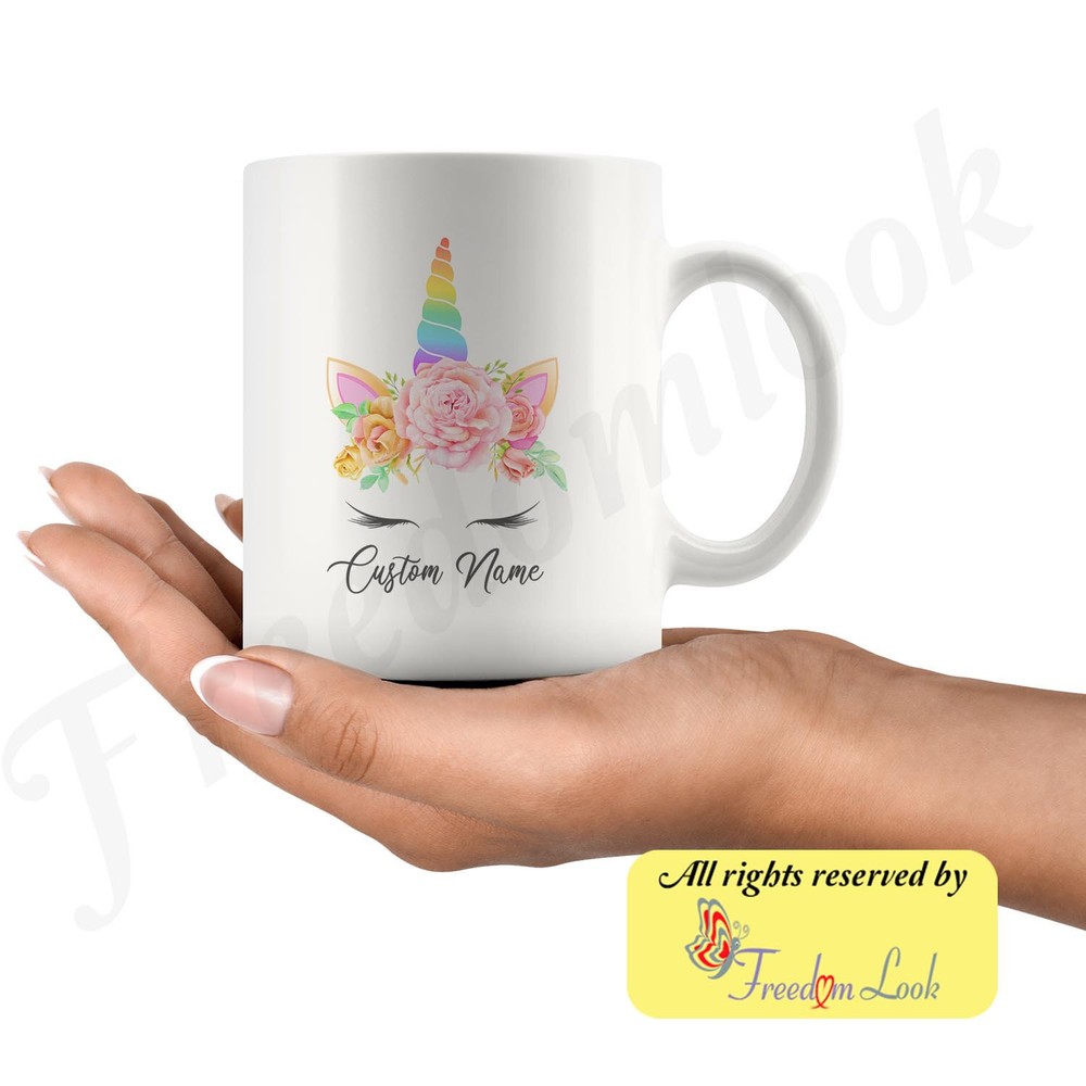 Personalized Unicorn Colored Coffee Mug Unicorn Kitchen Decor Unicorn