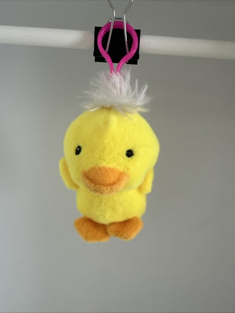 Yellow Ducky Duck Mini Keychain Plush Stuffed Animal Toy 3”