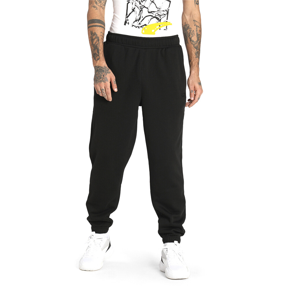 Puma First Pick Mens Black Basketball Pants Athletic Casual 532119-03