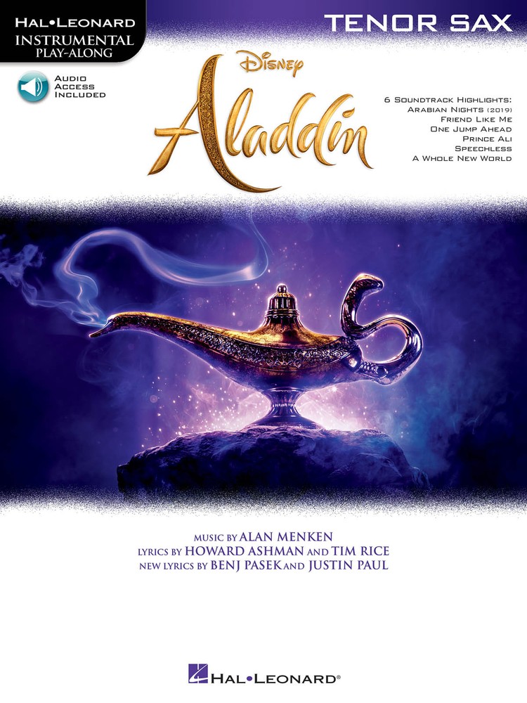 Aladdin Disney Movie 2019 Tenor Sax Solo Sheet Music Play-Along Song Book Audio