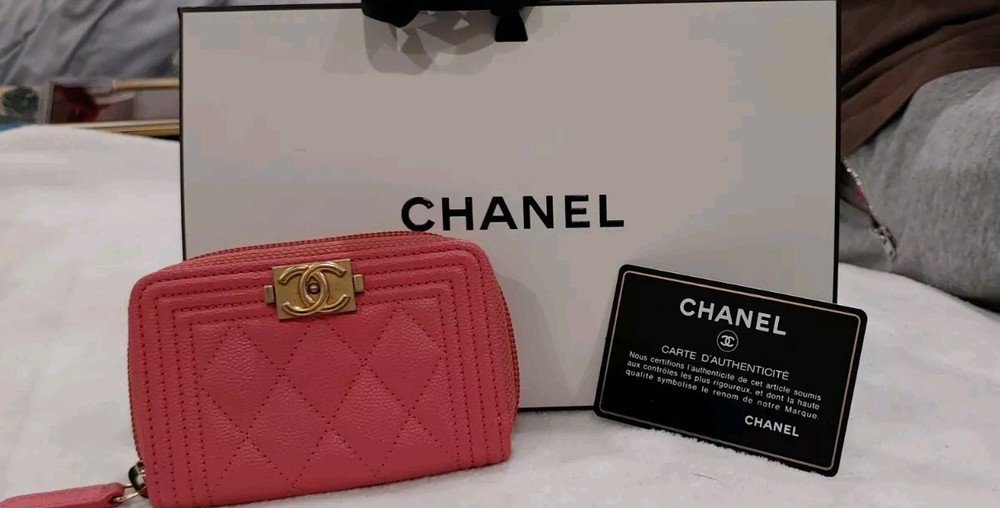 Chanel Quilted Caviar Leather Wallet with CC Logo
