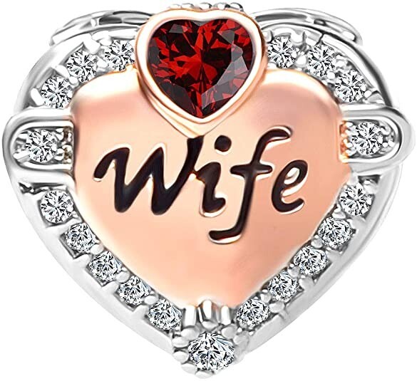 Rose Gold Wife Heart Charm Bracelet – Perfect New Year Gift