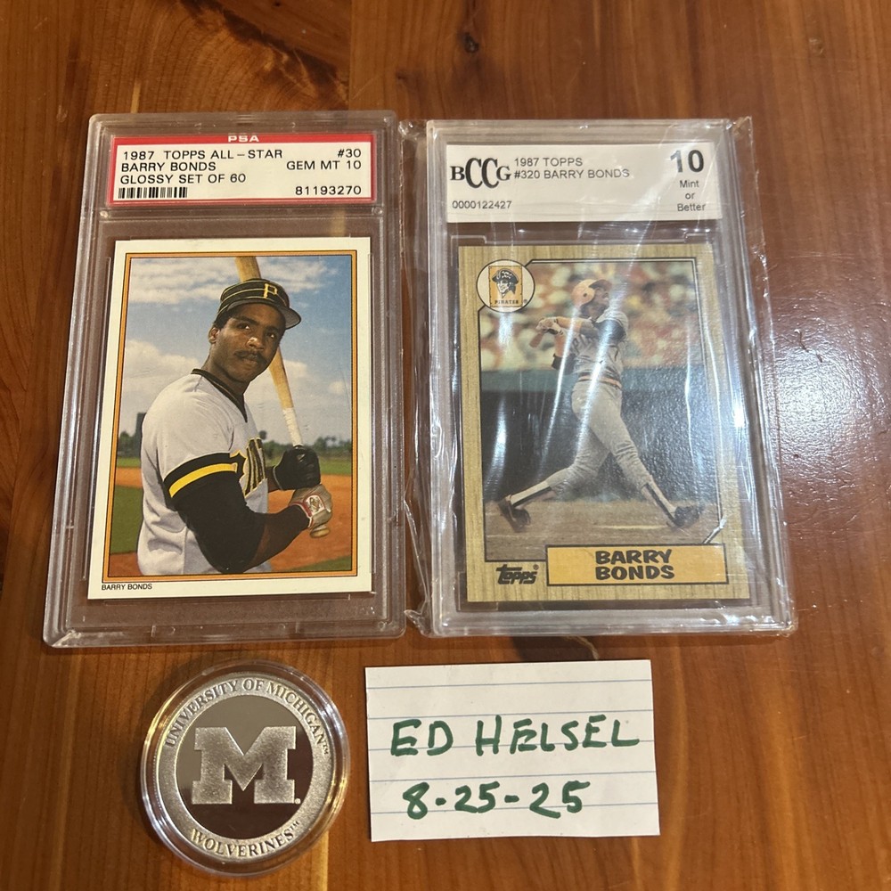 1987 Topps - Barry Bonds #320 (RC) 1987 Bonds 30 Psa 10 Bccg 10 Lot