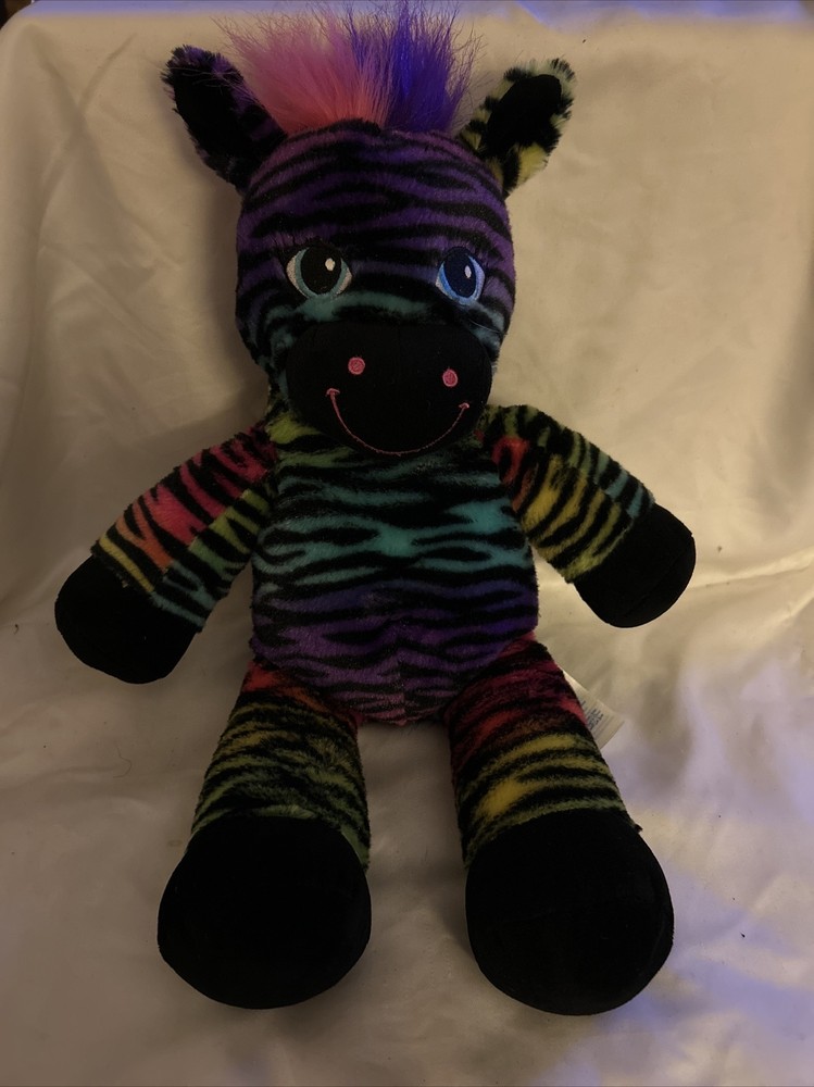 Build-a-Bear Zebra Rainbow Striped plush 16