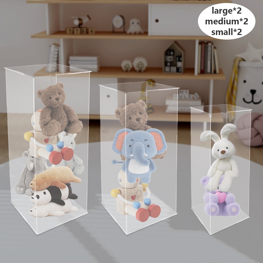 2Pcs Acrylic Stand Clear Toy Display Rack Flower Stand Tower Art Sculpture Shelf
