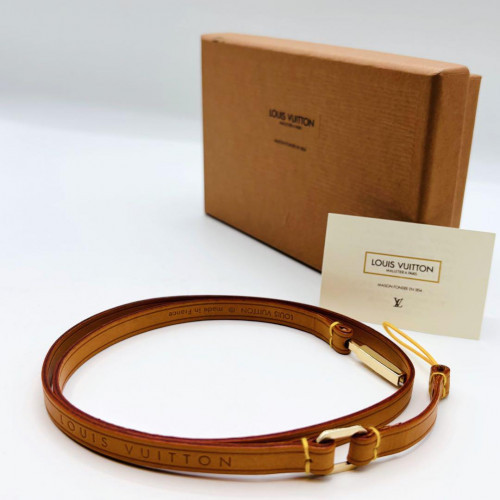 [Unused] Louis Vuitton Neck Strap Leather M63055 Beige