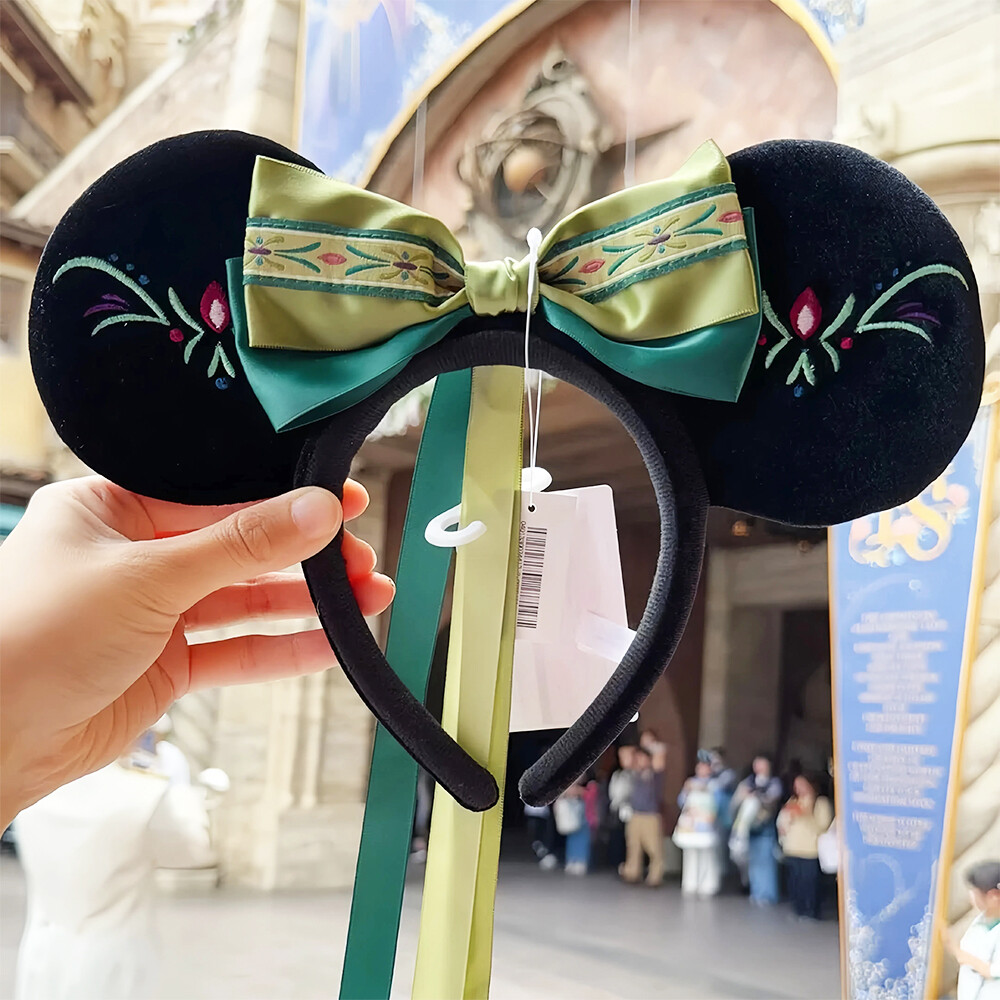 Disney Frozen Anna Fantasy Springs Green Headband with Minnie Bow Ears
