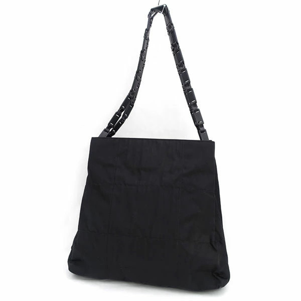 RARE PRADA semi shoulder bag with plastic handle in black nylon revision 2025
