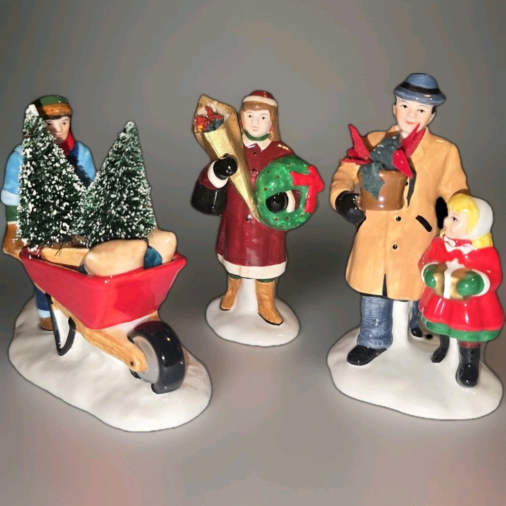 3 Pc Department 56 Snow Village Christmas Visit to the Florist #54957 NEW in Box