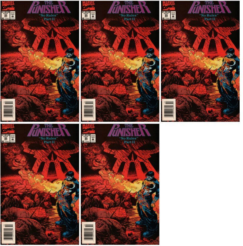 Punisher #95 Newsstand Cover (1987-1995) Marvel Comics - 5 Comics