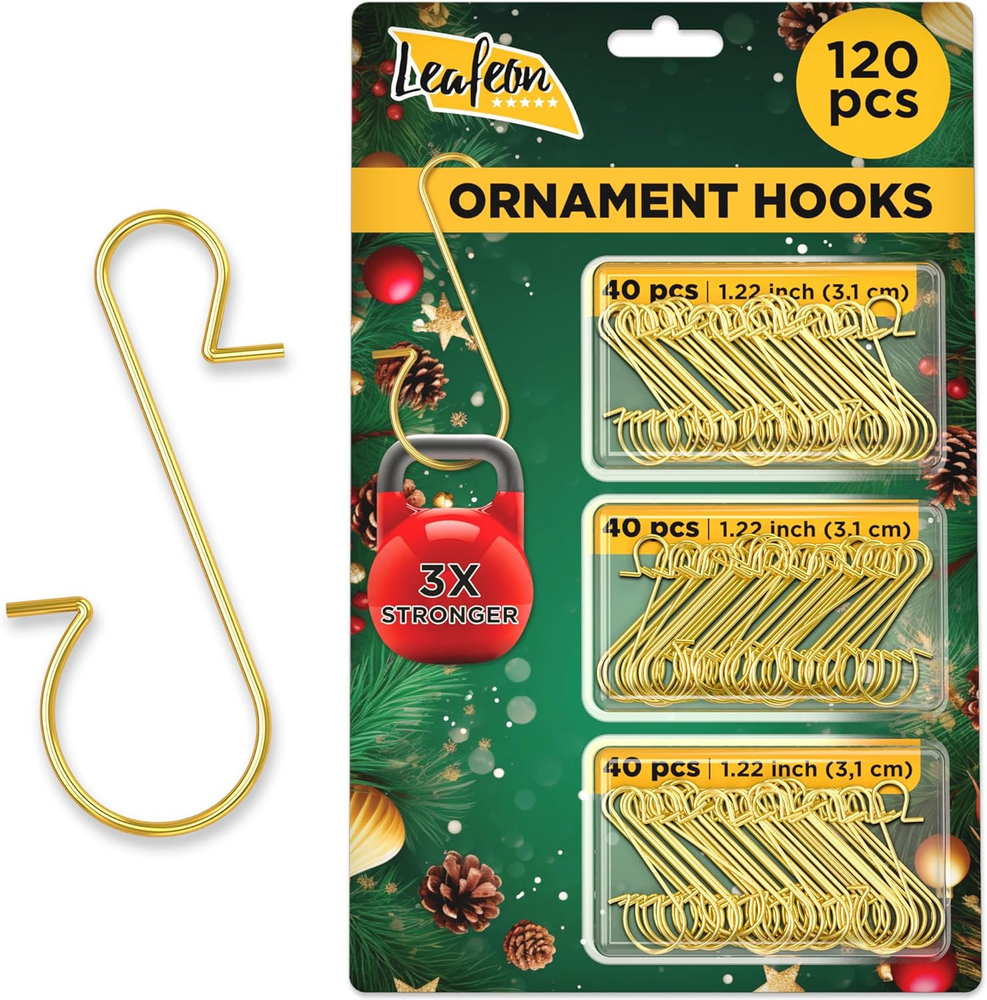 120 Pack Christmas Ornament Hooks – Great Xmas Ornament Hangers for Christmas Tr