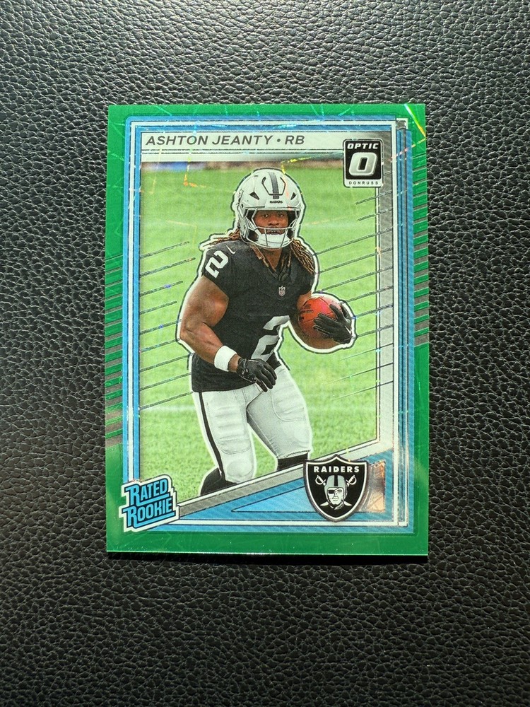 2025 Donruss Football ASHTON JEANTY RC No. 305 GREEN VELOCITY OPTIC PREVIEW SSP!