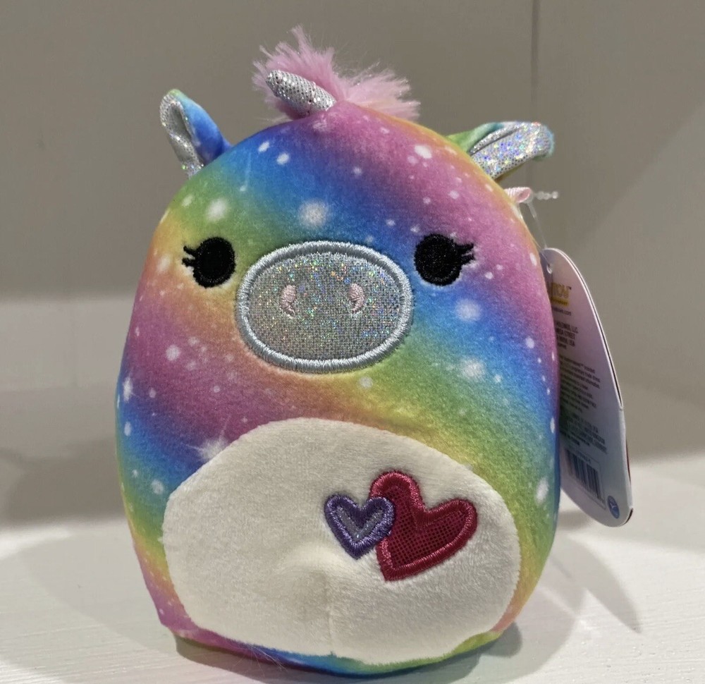 Squishmallows 5 Inch Prim Rainbow Unicorn Plush Valentines Day Kellytoy NWT-image